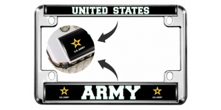 U.S. Army with Star Logo - Motorcycle Metal License Plate Frame