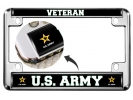 U.S. Army Veteran with Star Logo - Motorcycle Metal License Plate Frame