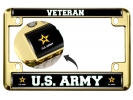 U.S. Army Veteran with Star Logo - Motorcycle Metal License Plate Frame
