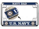 U.S. Navy Dad - Motorcycle Metal License Plate Frame