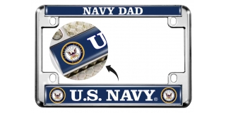 U.S. Navy Dad - Motorcycle Metal License Plate Frame