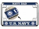 U.S. Navy Dad - Motorcycle Metal License Plate Frame (wb)