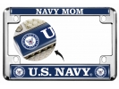 U.S. Navy Mom - Motorcycle Metal License Plate Frame (wb)