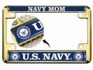 U.S. Navy Mom - Motorcycle Metal License Plate Frame (wb)