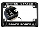 USAF - U.S. Space Force - Motorcycle Metal License Plate Frame (bw)