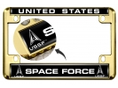 USAF - U.S. Space Force - Motorcycle Metal License Plate Frame (bw)