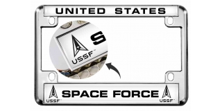 USAF - U.S. Space Force - Motorcycle Metal License Plate Frame (wb)