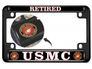 USMC - Retired Marine Corps - Motorcycle Metal License Plate Frame