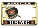 USMC - Semper Fidelis - Motorcycle Metal License Plate Frame