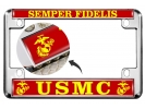 USMC - Semper Fidelis EGA - Motorcycle Metal License Plate Frame