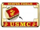 USMC - Semper Fidelis EGA - Motorcycle Metal License Plate Frame