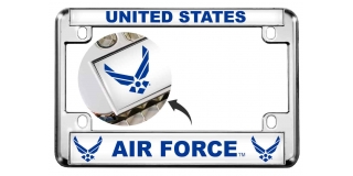 USAF - U.S. Air Force Symbol - Motorcycle Metal License Plate Frame