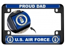 USAF - U.S. Air Force Proud Dad - Motorcycle Metal License Plate Frame