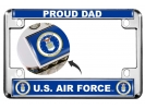 USAF - U.S. Air Force Proud Dad - Motorcycle Metal License Plate Frame