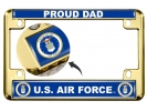USAF - U.S. Air Force Proud Dad - Motorcycle Metal License Plate Frame