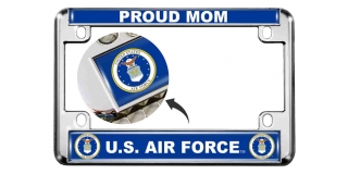 USAF - U.S. Air Force Proud Mom - Motorcycle Metal License Plate Frame