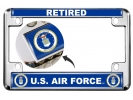 USAF - U.S. Air Force Retired - Motorcycle Metal License Plate Frame