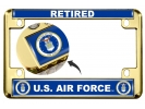 USAF - U.S. Air Force Retired - Motorcycle Metal License Plate Frame