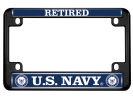 U.S. Navy Retired - Motorcycle Metal License Plate Frame (wb)