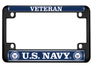 U.S. Navy Veteran - Motorcycle Metal License Plate Frame (wb)