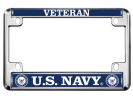 U.S. Navy Veteran - Motorcycle Metal License Plate Frame (wb)