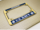 U.S. Navy Veteran - Motorcycle Metal License Plate Frame (wb)