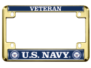U.S. Navy Veteran - Motorcycle Metal License Plate Frame (wb)