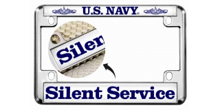 U.S. Navy Silent Service - Motorcycle Metal License Plate Frame