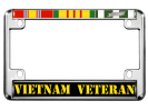 Vietnam Veteran 3 Service Ribbons - Motorcycle Metal License Plate Frame