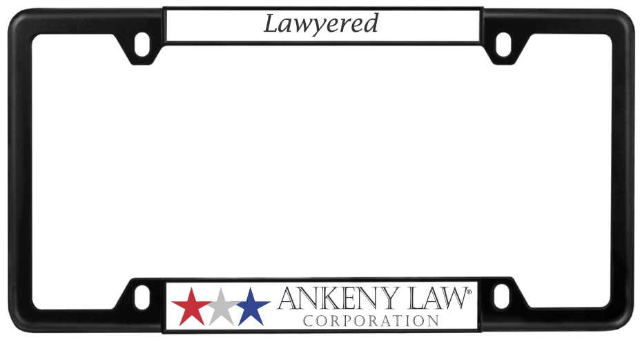 Lawyered - Custom metal license plate frame
