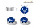 U.S. Air Force License Plate Screw Caps - Chrome Metal Set of 4