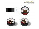 California Republic (Bear Flag) License Plate Screw Caps - Black Metal Set of 4
