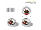 California Republic (Bear Flag) License Plate Screw Caps - Chrome Metal Set of 4