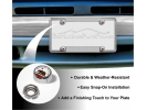 California Republic (Bear Flag) License Plate Screw Caps - Chrome Metal Set of 4