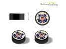 Coast Guard License Plate Screw Caps - Black Metal Set of 4