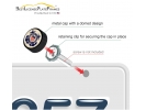 Coast Guard License Plate Screw Caps - Black Metal Set of 4