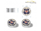 Coast Guard License Plate Screw Caps - Chrome Metal Set of 4