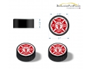 Firefighter License Plate Screw Caps - Black Metal Set of 4