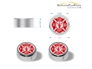 Firefighter License Plate Screw Caps - Chrome Metal Set of 4