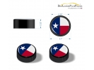 Texas Lone Star Flag License Plate Screw Caps - Black Metal Set of 4