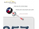 Texas Lone Star Flag License Plate Screw Caps - Black Metal Set of 4