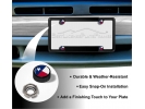 Texas Lone Star Flag License Plate Screw Caps - Black Metal Set of 4
