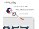 Texas Lone Star Flag License Plate Screw Caps - Chrome Metal Set of 4