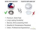 Texas Lone Star Flag License Plate Screw Caps - Chrome Metal Set of 4