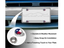 Texas Lone Star Flag License Plate Screw Caps - Chrome Metal Set of 4