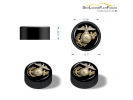 U.S. Marine Corps Gold Emblem - USMC License Plate Screw Caps - Black Metal Set of 4