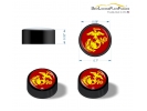 U.S. Marine Corps Red Emblem - USMC License Plate Screw Caps - Black Metal Set of 4