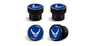 U.S. Air Force Tire Valve Stem Caps – Black Aluminum Set of 4