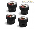 California Republic (Bear Flag) Tire Valve Stem Caps – Black Aluminum Set of 4