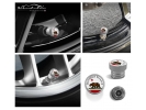California Republic (Bear Flag) Tire Valve Stem Caps – Silver Aluminum Set of 4